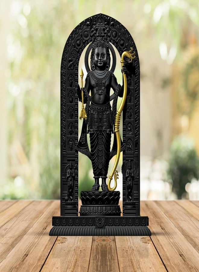BLADESMITH 3D Ram Lalla Murti- Ayodha Mandir Shree Ram Lalla Idol Showpiece for Home Décor I House Mandir, Decoration & Temple (Black & Golden) 6INCH - Image 1